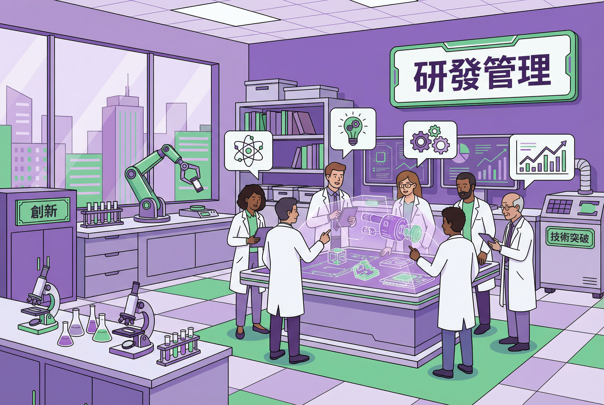 研發管理團隊討論產品藍圖