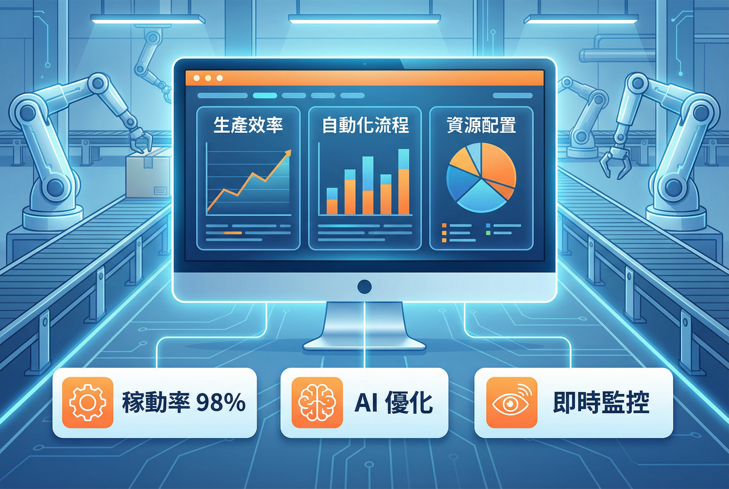 智慧工廠生產管理數位儀表板
