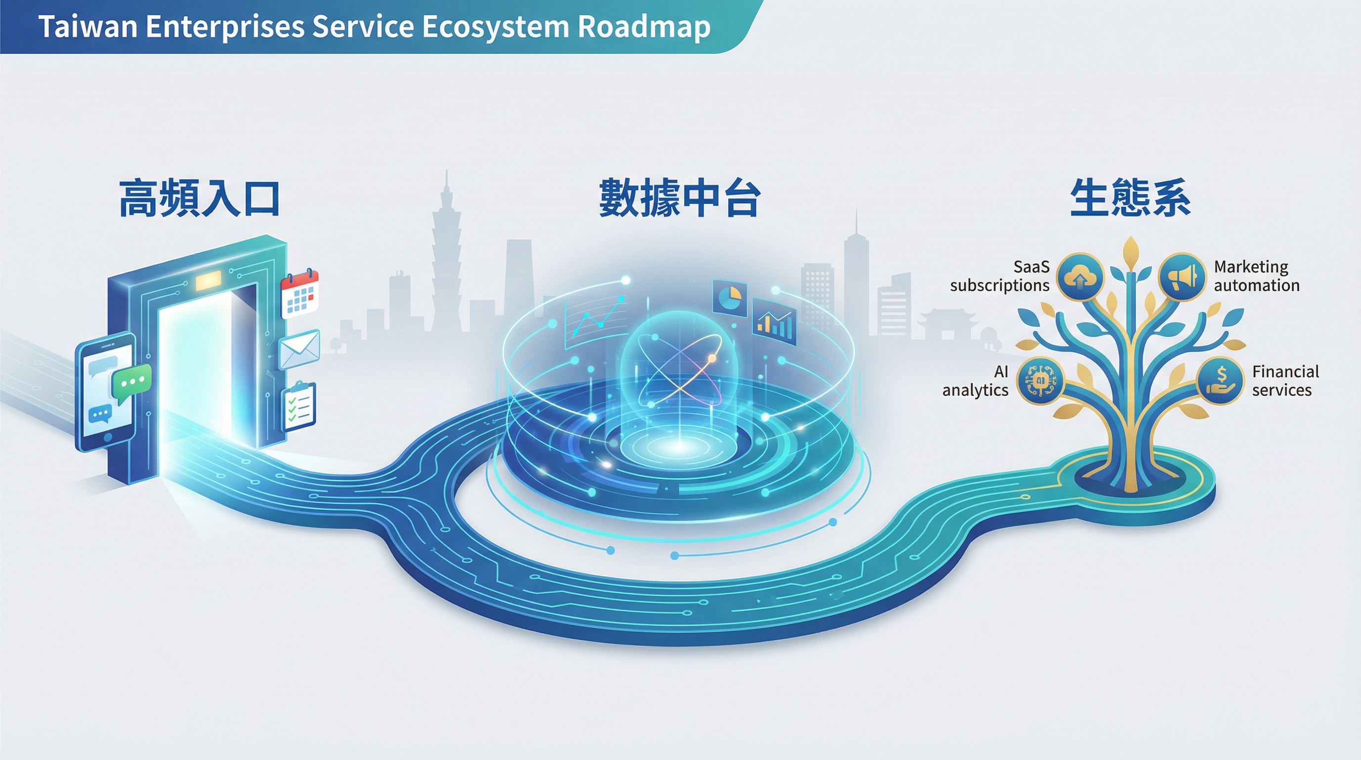 台灣企業生態系轉型路徑圖：從高頻入口到數據中台到生態系