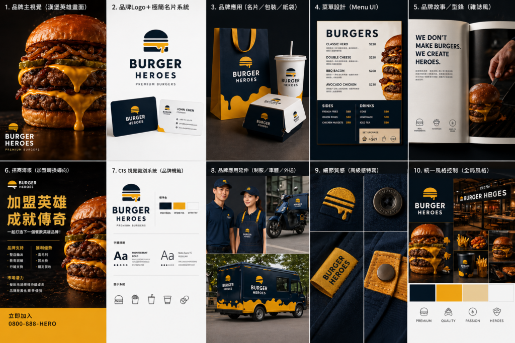 用 ChatGPT Image 2.0 一次產出 BURGER HEROES 完整品牌的十大文宣應用