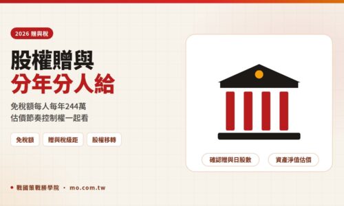 贈與稅 2026 免稅額 244 萬怎麼用？級距計算與股權贈與節稅試算